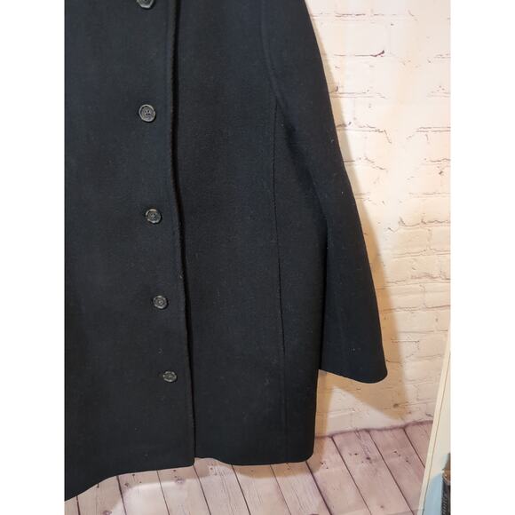 J. Crew Italian Stadium Cloth Nelli Gori Black Wool Polyester Coat Woman's Sz 14 - Picture 4 of 12